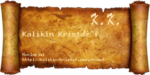 Kalikin Kristóf névjegykártya