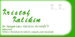 kristof kalikin business card